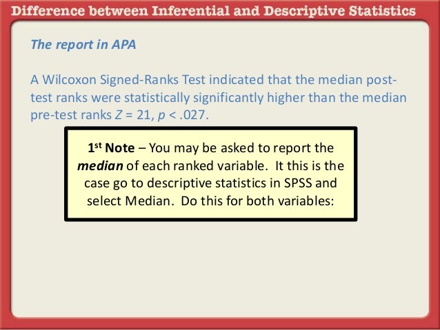 Reporting The Wilcoxon Signed Ranks Test