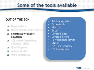 Reporting Tools for Microsoft Dynamics GP | PDF