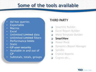 Reporting Tools for Microsoft Dynamics GP | PDF