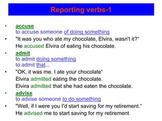 Reporting verbs | PPT