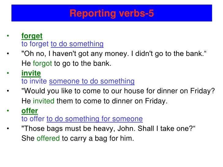 Reporting verbs