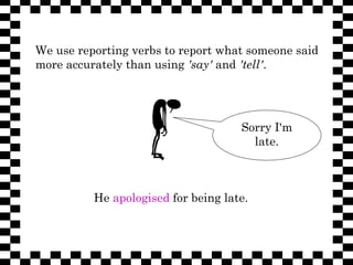 reporting verbs presentation and practice | PPT