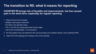 JUSP webinar: Reporting with COUNTER R4 and R5 data | PPTX
