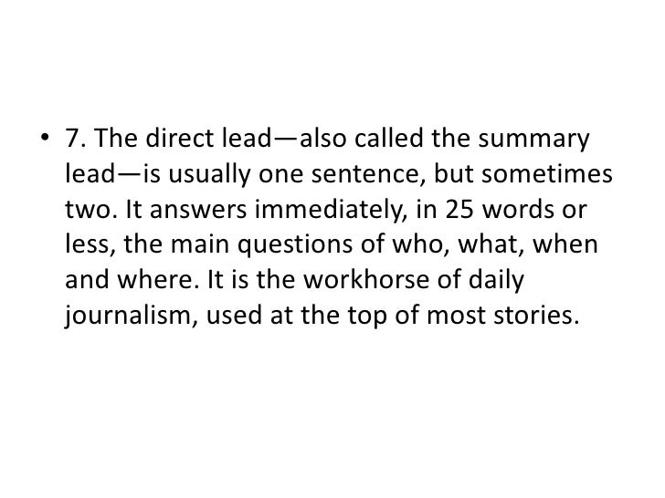 Writing good news leads examples