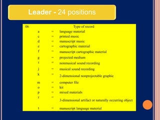 USING MARC FORMAT TO CATALOG NON BOOK MATERIALS