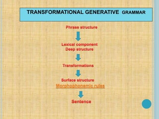 TRANSFORMATIONAL GENERATIVE GRAMMAR
Morphophonemic rules
 