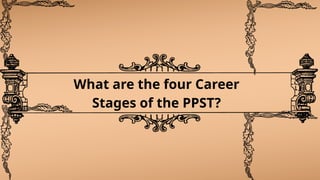 What are the four Career
Stages of the PPST?
 