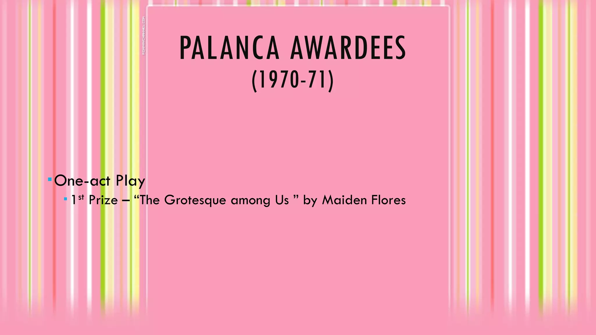 Palanca Awardees in the Period of Activism - Philippine Literature ...