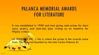 Palanca Awardees in the Period of Activism - Philippine Literature ...