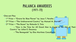 Palanca Awardees in the Period of Activism - Philippine Literature ...