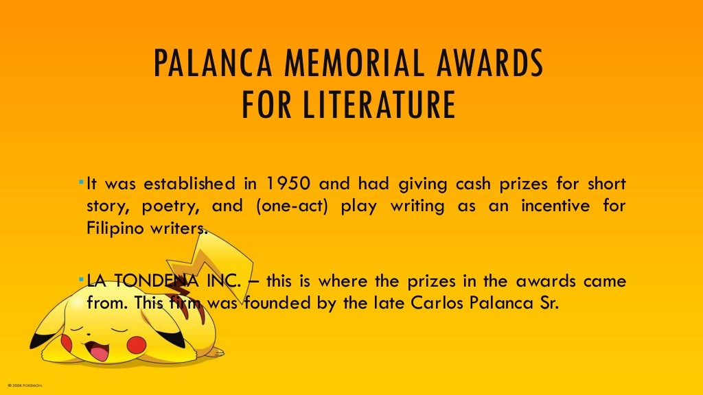 Palanca Awardees In The Period Of Activism Philippine Literature Su 