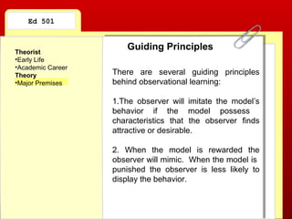 Social Cognitive Theory, Observational Learning | PPT