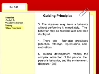 Social Cognitive Theory, Observational Learning | PPT