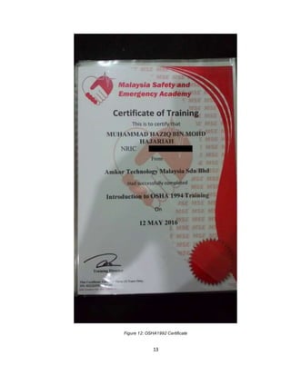 13
Figure 12: OSHA1992 Certificate
 