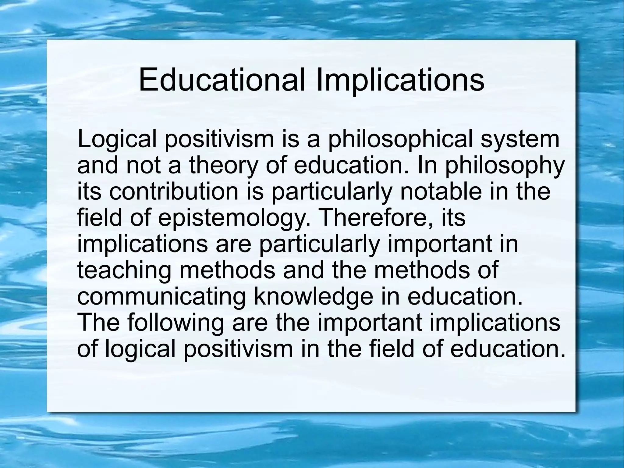 Report Logical Empiricism Ppt