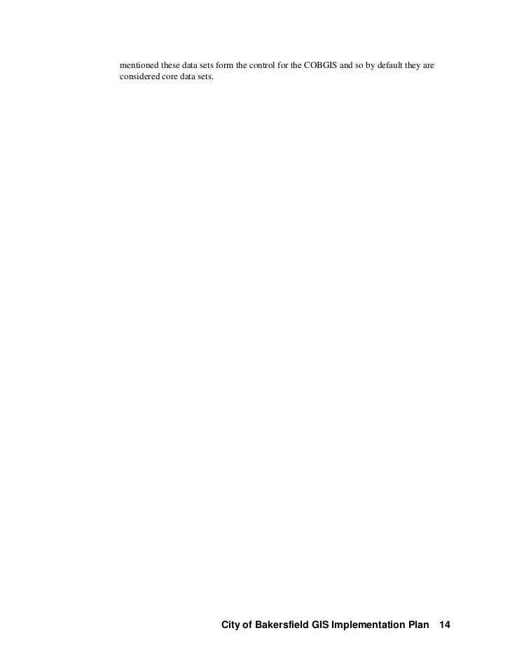 The City of Bakersfield, CA GIS Implementation Plan (1997 1998)