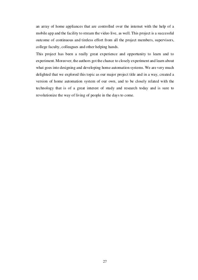 Android based home automation system project report Android based home automation system project report
