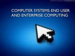 COMPUTER SYSTEMS: END USER AND ENTERPRISE COMPUTING 