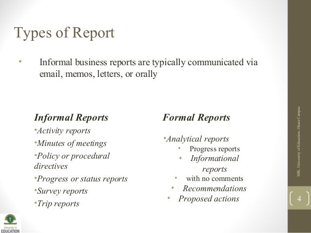 Types of business reports
