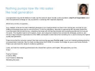 Nothing pumps new life into sales
like lead generation
Lead generation may be the lifeblood of sales, but this research re...