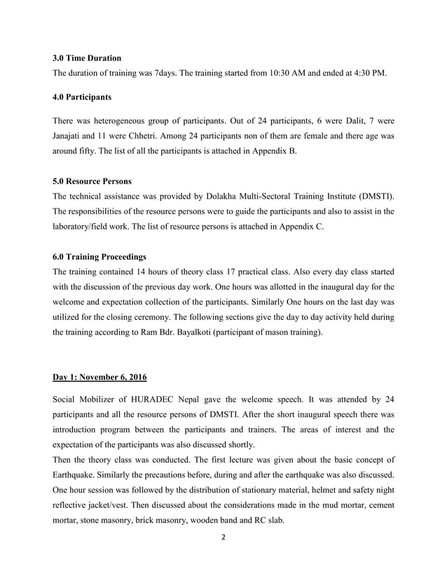 Report masons training | PDF | Woodworking | Arts and Crafts