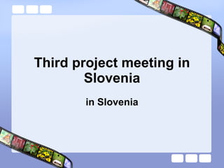 Third project meeting in Slovenia in Slovenia 