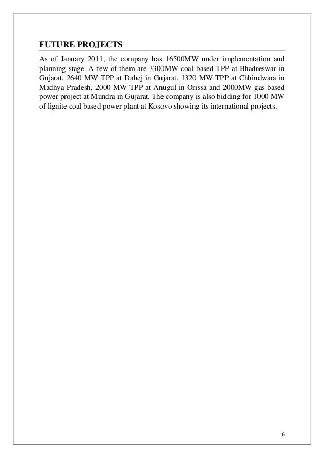 A project report on adani power ltd.