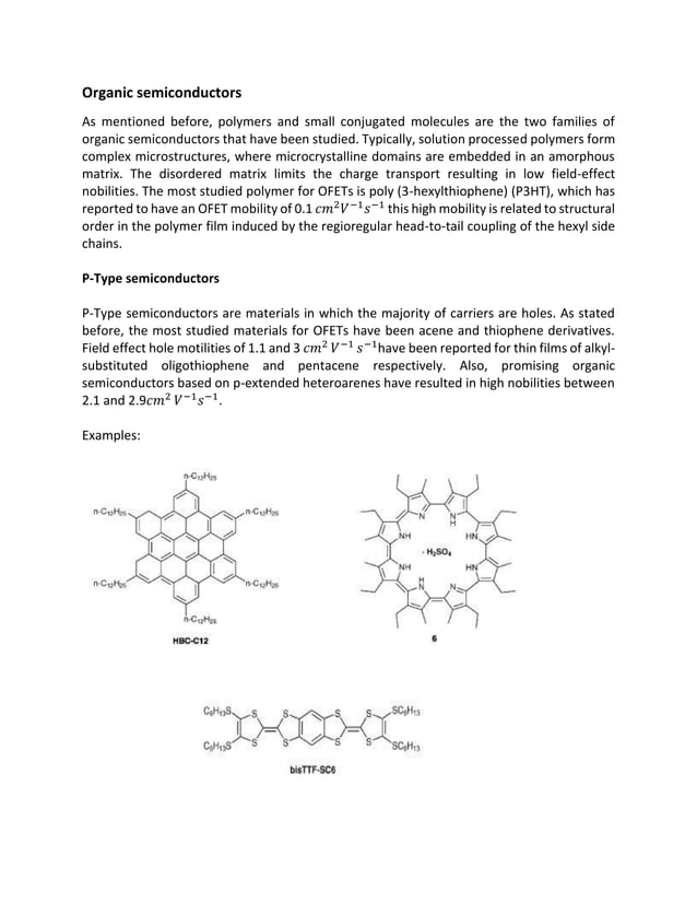 Organic Field Effect Transistor | PDF | Chemistry | Science
