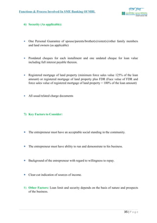 Report of mbl (SME Financing) | DOC