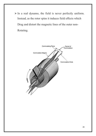 20
 In a real dynamo, the field is never perfectly uniform.
Instead, as the rotor spins it induces field effects which
Drag and distort the magnetic lines of the outer non-
Rotating.
 