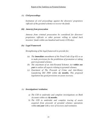 Prosecution Pyramid Report Of The Taskforce On Pyramid Schemes | PDF