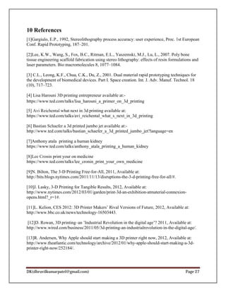 Report on 3d printing | PDF