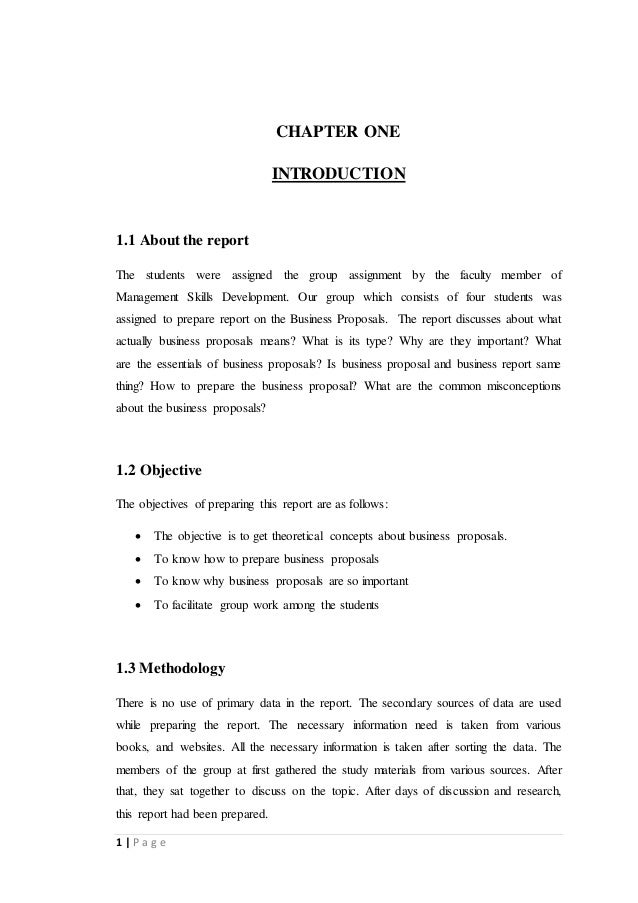 Report On Business Proposals Of Msd Report On Business Proposals Of Msd