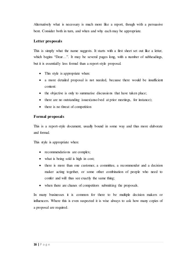 report on business proposals of msd business proposal report