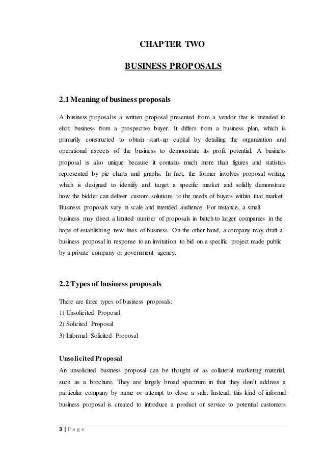 report on business proposals of msd business proposal report