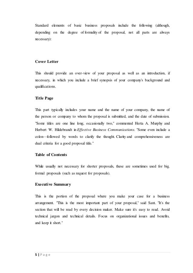 report on business proposals of msd business proposal report