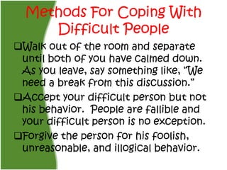 Coping with difficult people | PPTX