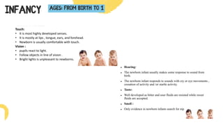 INfancy ages: from birth to 1
 