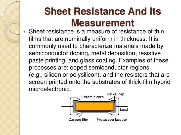 report on diffusion sheet resistivity