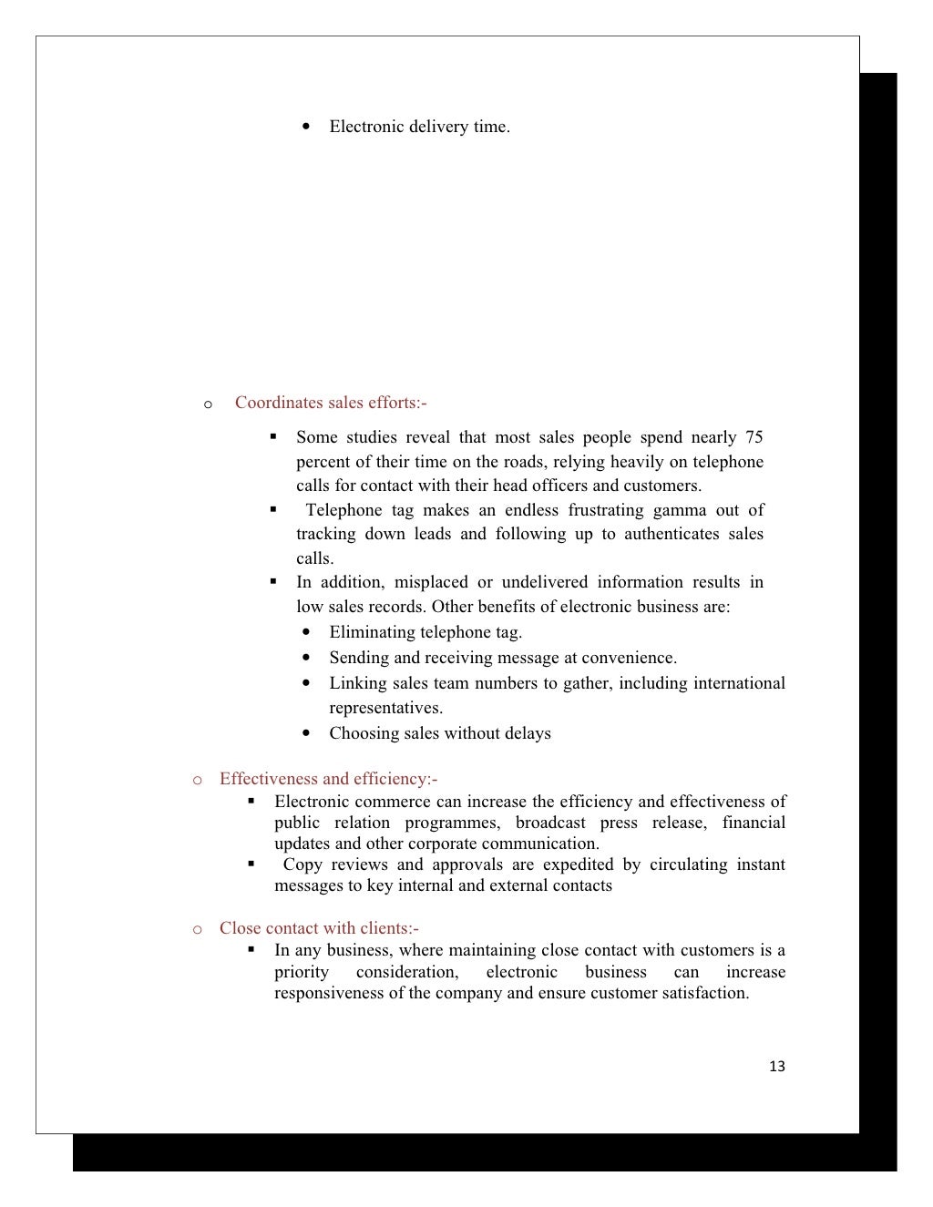 Report on e commerce
