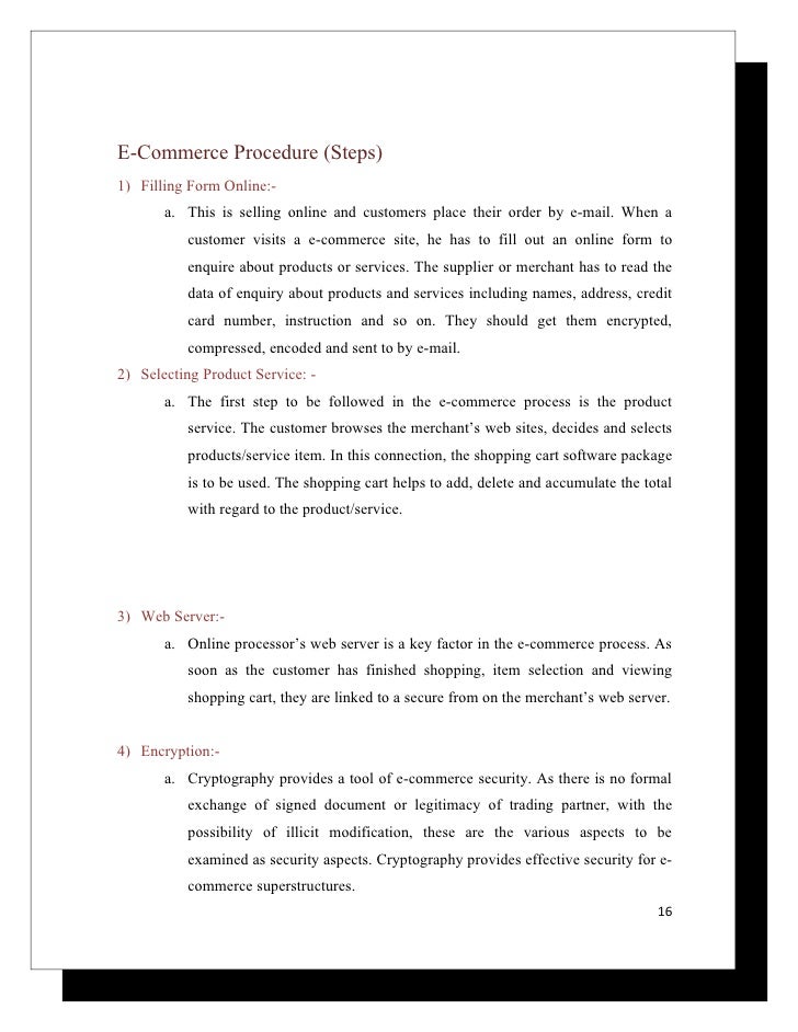 Report on e commerce