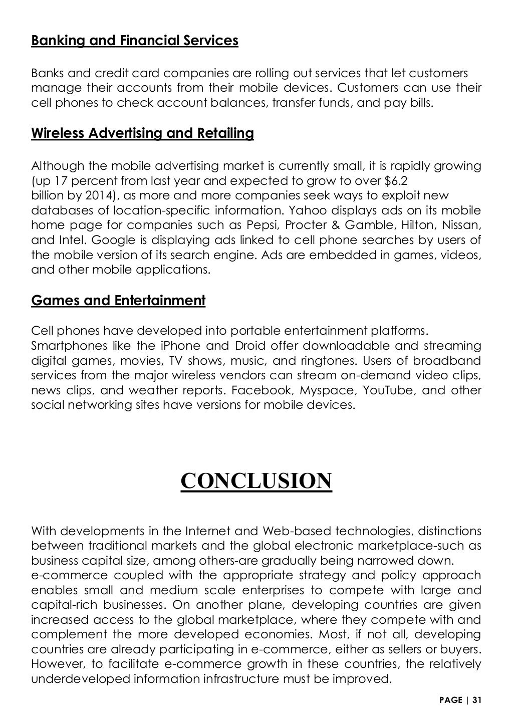 Report on e commerce