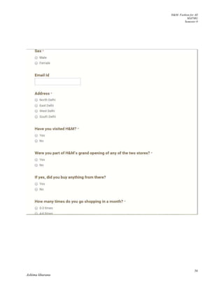 H&M- Fashion for All
MAFMG
Semester 0
56
Ashima khurana
 