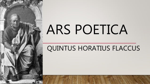 report on horace s ars poetica