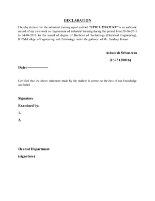 Report on industrial summer training on 220 kv substation | DOCX
