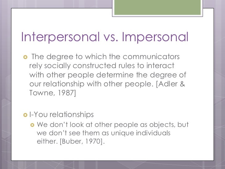 report on interpersonal communication interpersonal vs intrapersonal