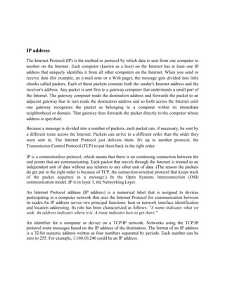 Report on ip addresses | PDF