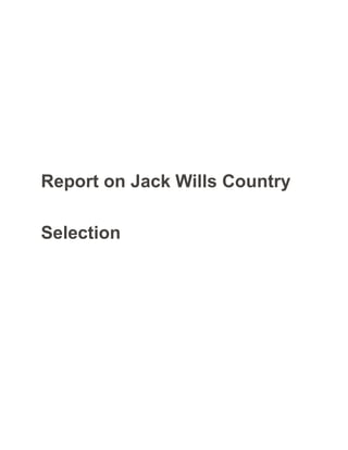 Report on Jack Wills Country
Selection
 