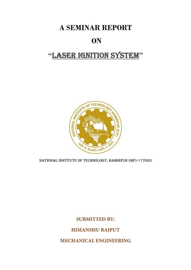 Report on laser ignition system PDF