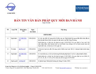 CONCETTI
Trung tâm Thông tin và Tư vấn Doanh nghiệp – Công ty CONCETTI
* Trụ sở: Tầng 20, Tòa nhà HCMCC, 249A Thụy Khuê, T...